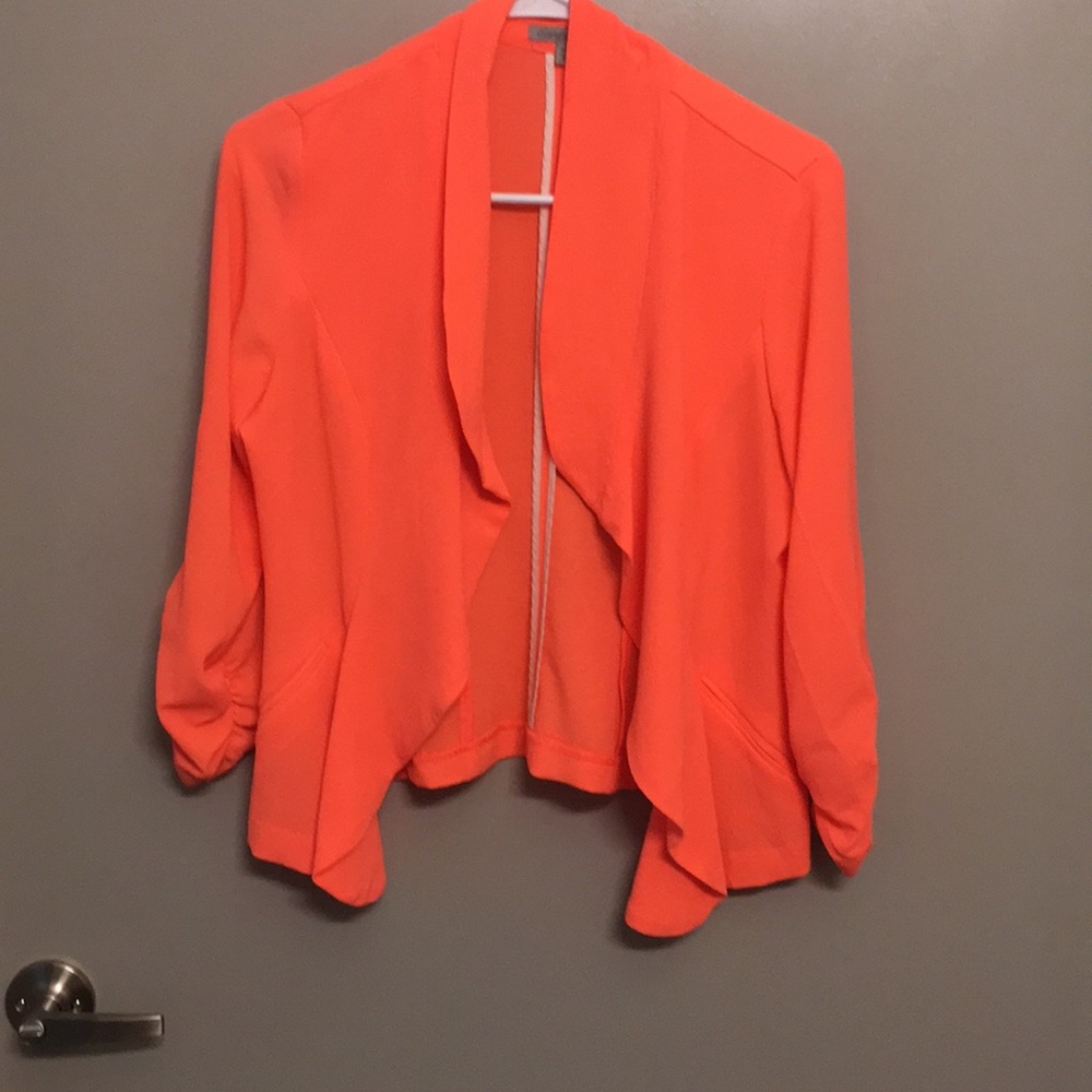 Charlotte Russe Neon Coral Flowy Blazer